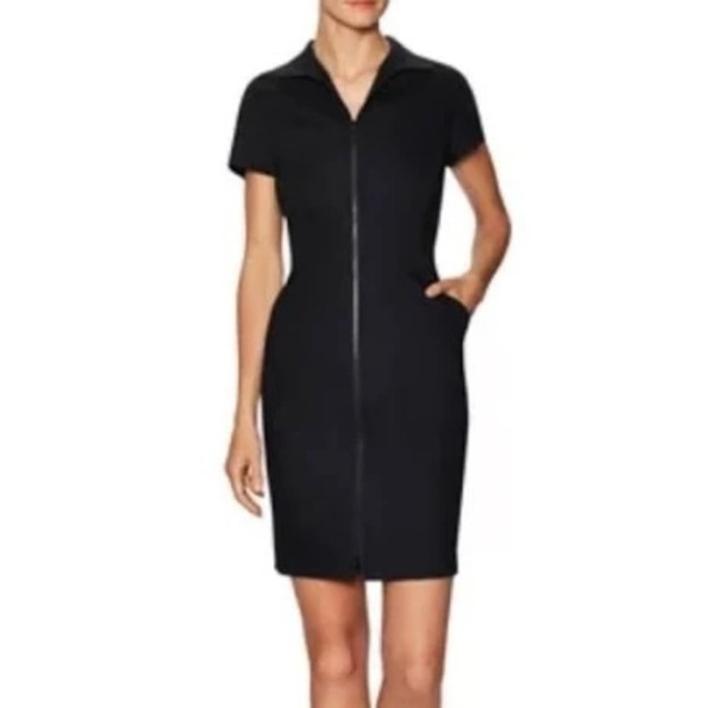 Layayette 148 New York Dress Zip front navy Womens size 6